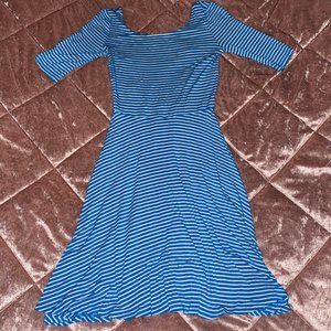 Blue and White Striped Dress